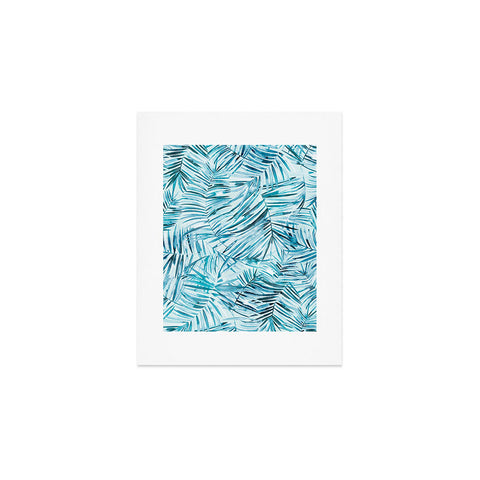 Ninola Design Palms branches summer blue Art Print