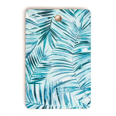 Ninola Design Palms branches summer blue Cutting Board Rectangle