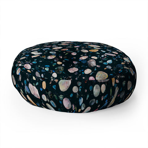Ninola Design Pebbles terrazzo black Floor Pillow Round