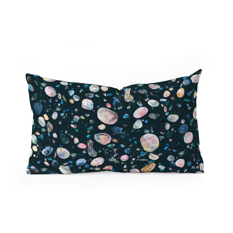 Ninola Design Pebbles terrazzo black Oblong Throw Pillow