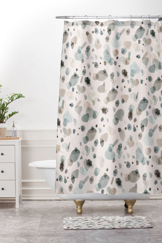 Ninola Design Playful organic shapes Natural Shower Curtain And Mat