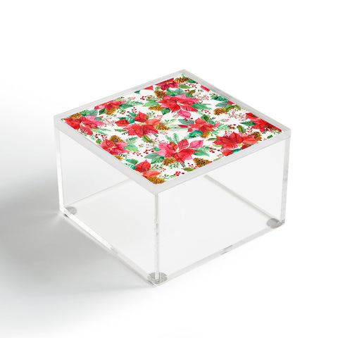 Ninola Design Poinsettia holiday flowers Acrylic Box
