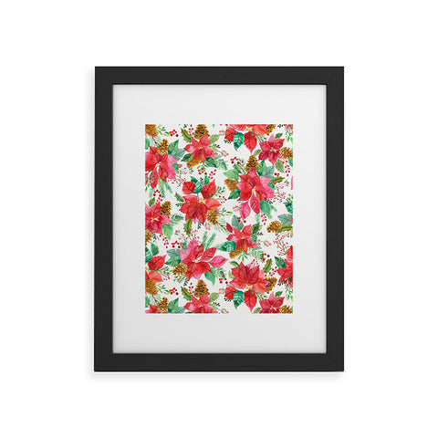 Ninola Design Poinsettia holiday flowers Framed Art Print