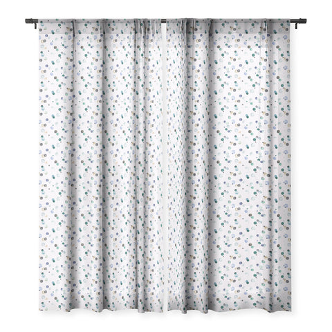 Ninola Design Polka dots blue Sheer Window Curtain