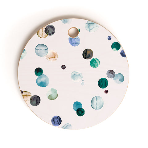 Ninola Design Polka dots blue Cutting Board Round