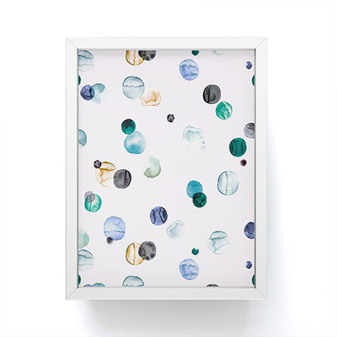 Ninola Design Polka dots blue Framed Mini Art Print