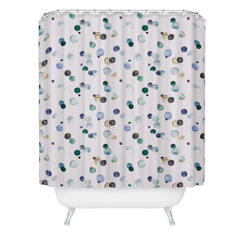 Ninola Design Polka dots blue Shower Curtain