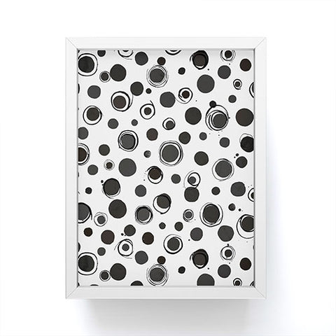 Ninola Design Polka dots BW Framed Mini Art Print