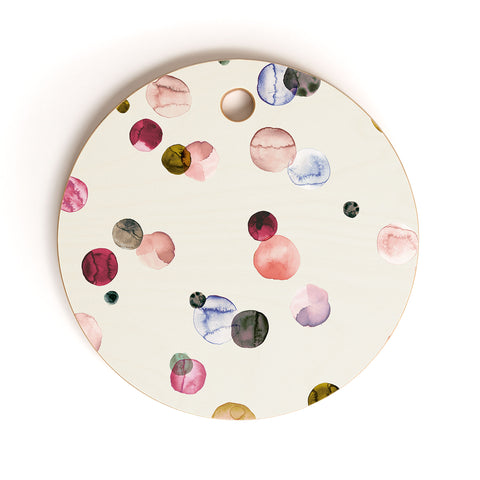 Ninola Design Polka dots watercolor Cutting Board Round