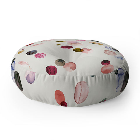 Ninola Design Polka dots watercolor Floor Pillow Round