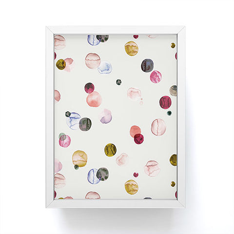 Ninola Design Polka dots watercolor Framed Mini Art Print