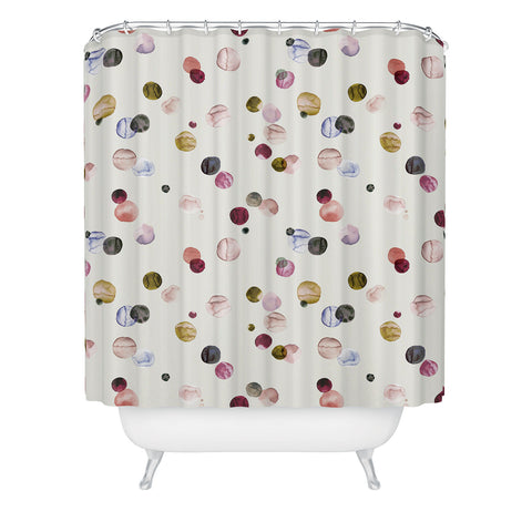 Ninola Design Polka dots watercolor Shower Curtain