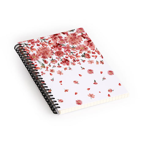 Ninola Design Prairie flowers countryside Red Spiral Notebook