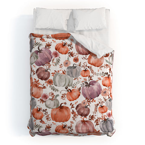 Ninola Design Pumpkins Fall Cottagecore Comforter