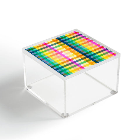 Ninola Design Rainbow Spring Gingham Acrylic Box