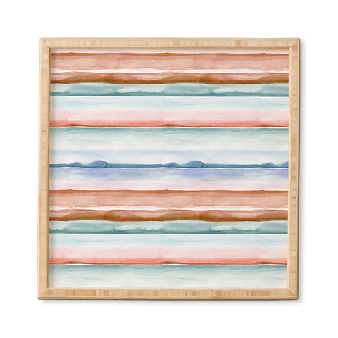 Ninola Design Relaxing Stripes Mineral Copper Framed Wall Art