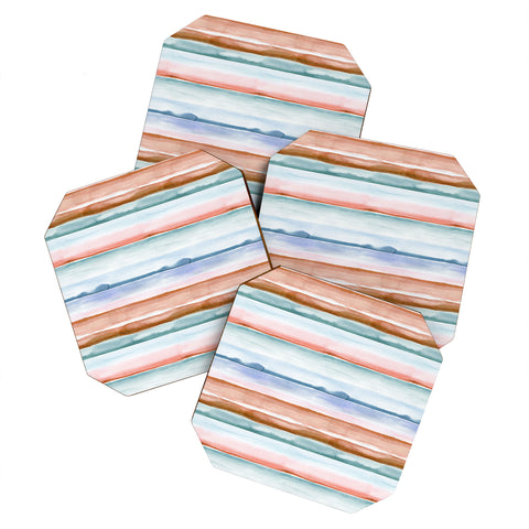 Ninola Design Relaxing Stripes Mineral Copper Coaster Set