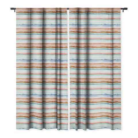 Ninola Design Relaxing Stripes Mineral Copper Blackout Window Curtain