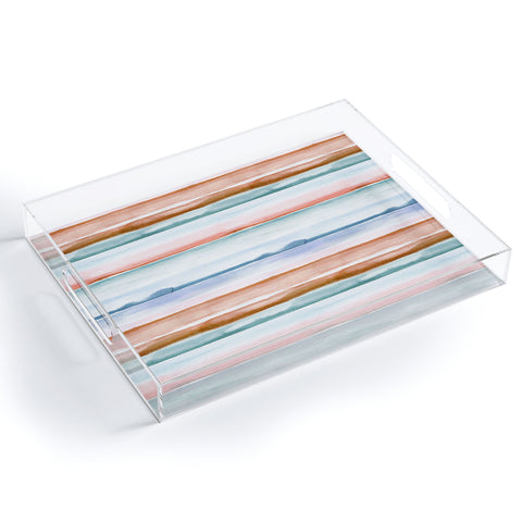 Ninola Design Relaxing Stripes Mineral Copper Acrylic Tray