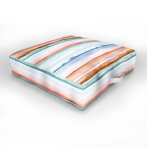 Ninola Design Relaxing Stripes Mineral Copper Outdoor Floor Cushion