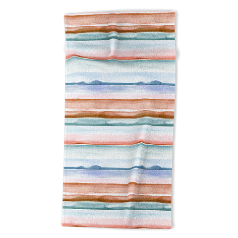 Ninola Design Relaxing Stripes Mineral Copper Beach Towel