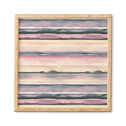 Ninola Design Relaxing Stripes Mineral Lilac Framed Wall Art
