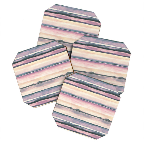 Ninola Design Relaxing Stripes Mineral Lilac Coaster Set