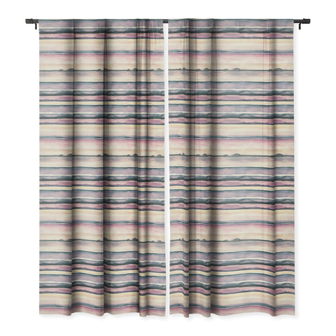 Ninola Design Relaxing Stripes Mineral Lilac Blackout Window Curtain