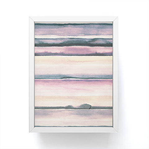 Ninola Design Relaxing Stripes Mineral Lilac Framed Mini Art Print