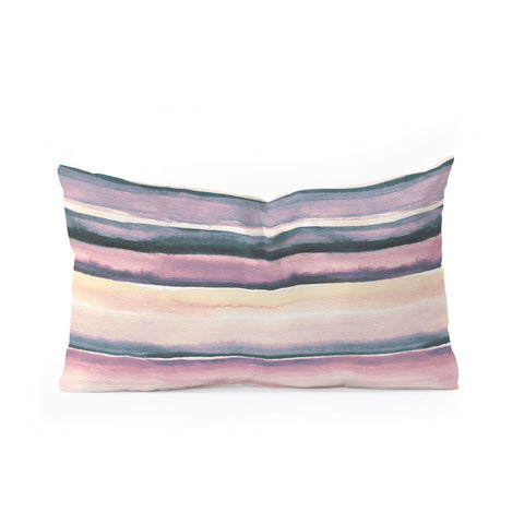 Ninola Design Relaxing Stripes Mineral Lilac Oblong Throw Pillow