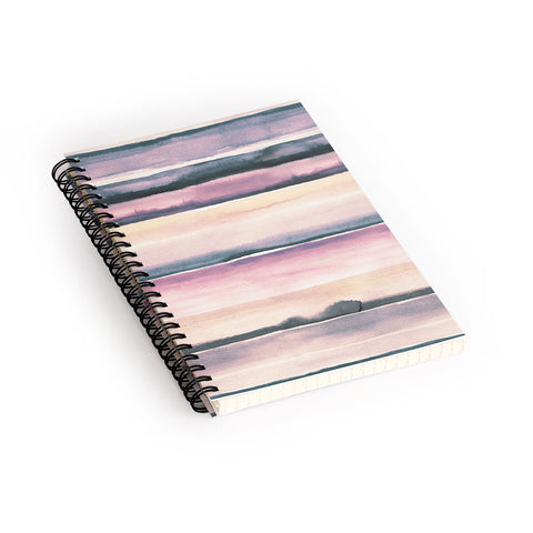 Ninola Design Relaxing Stripes Mineral Lilac Spiral Notebook