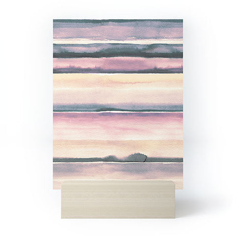 Ninola Design Relaxing Stripes Mineral Lilac Mini Art Print