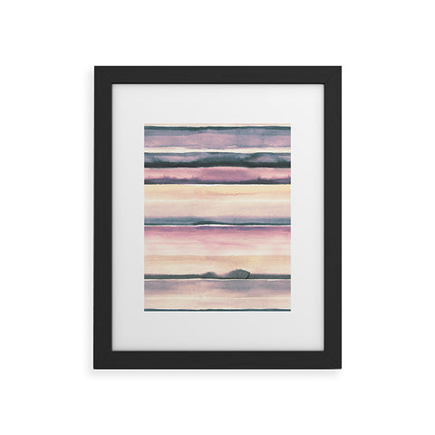 Ninola Design Relaxing Stripes Mineral Lilac Framed Art Print