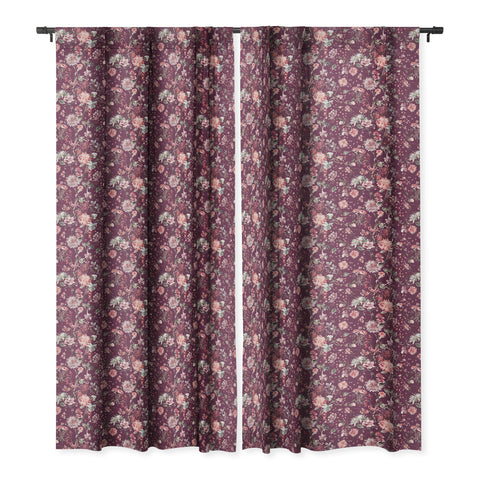 Ninola Design Romantic Bouquet Purple Blackout Window Curtain