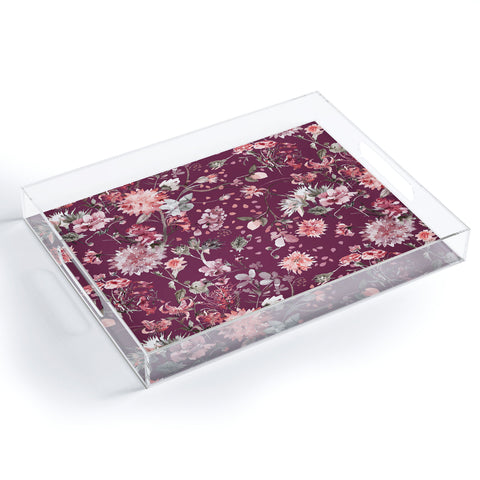 Ninola Design Romantic Bouquet Purple Acrylic Tray