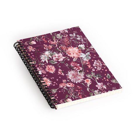 Ninola Design Romantic Bouquet Purple Spiral Notebook