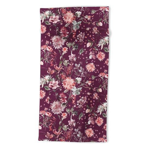 Ninola Design Romantic Bouquet Purple Beach Towel
