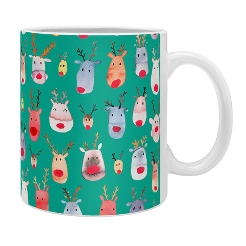 Ninola Design Rudolph reindeers green Coffee Mug