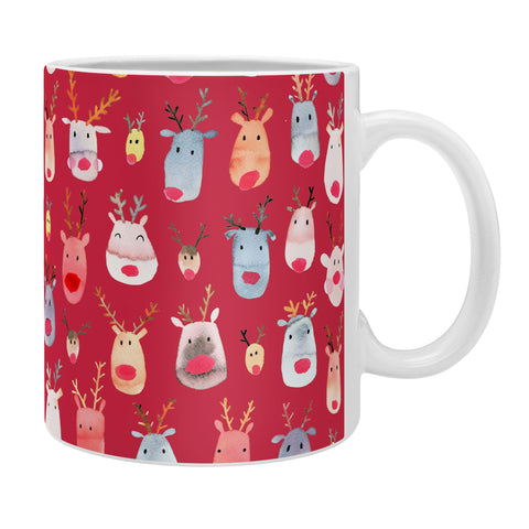 Ninola Design Rudolph Reindeers Red Christmas Coffee Mug