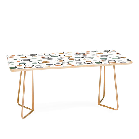 Ninola Design Scribble dots Gold green Coffee Table
