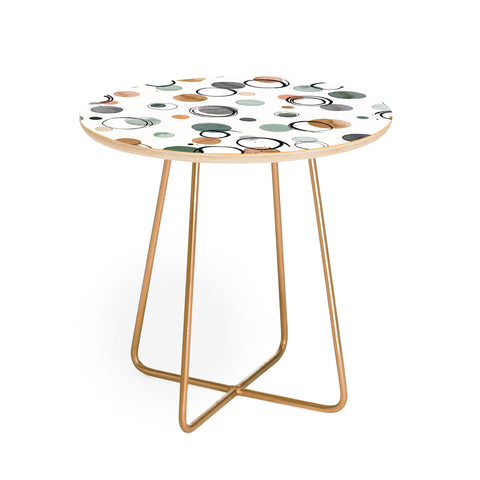 Ninola Design Scribble dots Gold green Round Side Table
