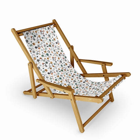 Ninola Design Scribble dots Gold green Sling Chair