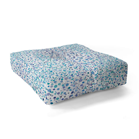 Ninola Design Snow dots blue Floor Pillow Square