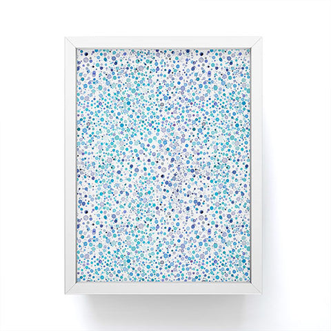 Ninola Design Snow dots blue Framed Mini Art Print