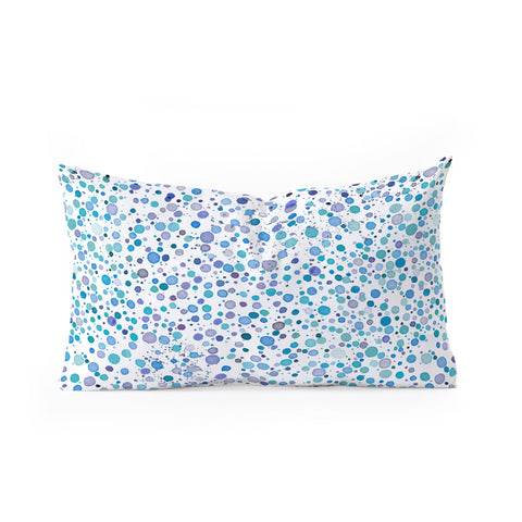 Ninola Design Snow dots blue Oblong Throw Pillow