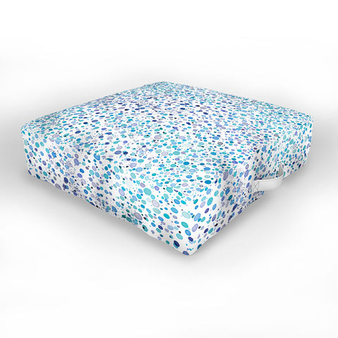 Ninola Design Snow dots blue Outdoor Floor Cushion