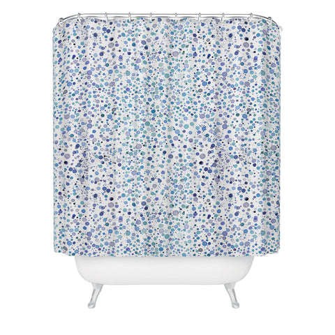 Ninola Design Snow dots blue Shower Curtain