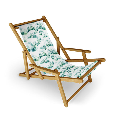 Ninola Design Snow Winter Trees Green Sling Chair