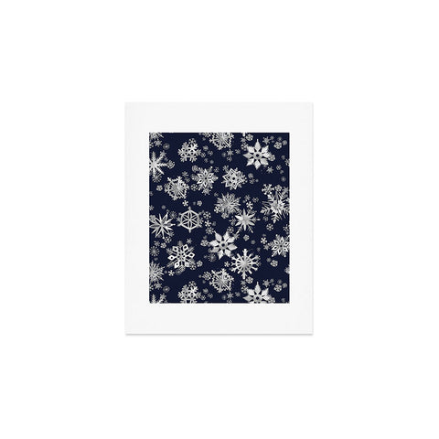 Ninola Design Snowflakes Navy Art Print
