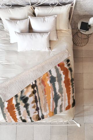 Ninola Design Soft lines Terracota Fleece Throw Blanket